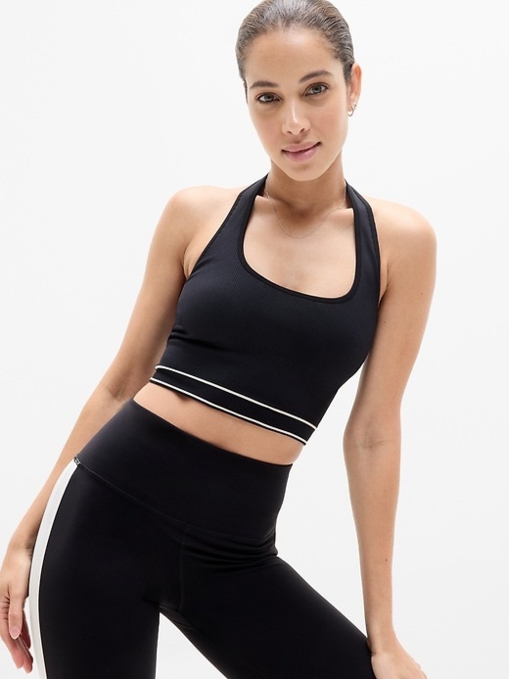 Athleta Recharge Ribbed Seamless Cropped Halter, Size Small Women’s